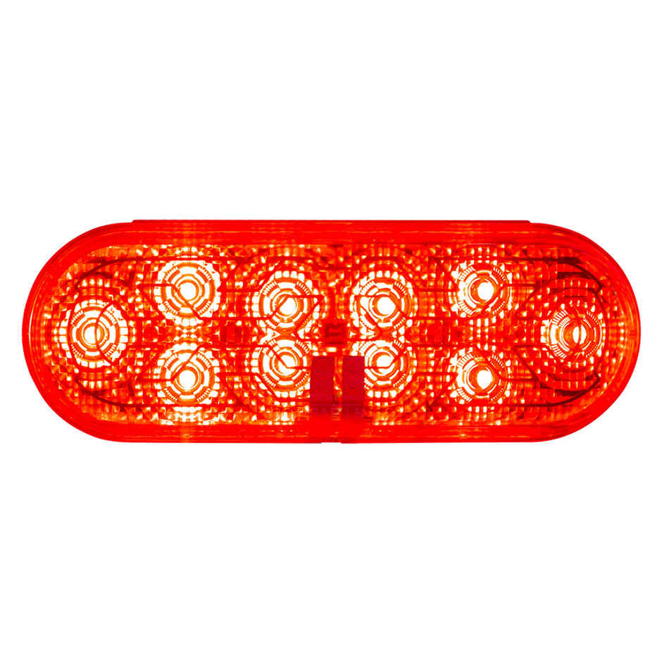 10 LED 6" Oval Stop, Turn & Tail Light w/ Heated Lens (Red LEDs/Red Lens or Amber LEDs/Amber Lens)