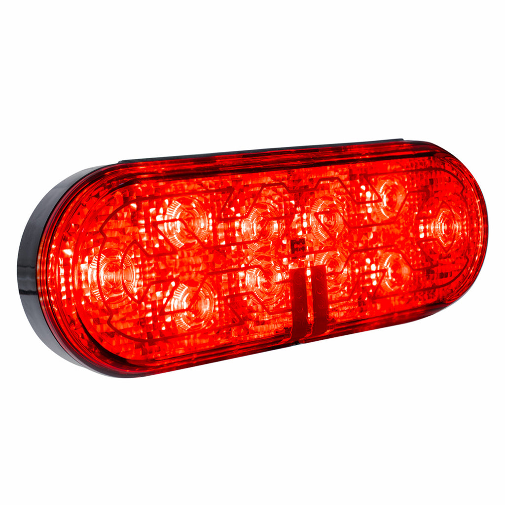 10 LED 6" Oval Stop, Turn & Tail Light w/ Heated Lens (Red LEDs/Red Lens or Amber LEDs/Amber Lens)