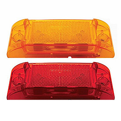 Rectangular Clearance/Marker Light w/ Reflex Lens (Amber or Red Lens)
