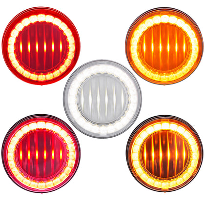 30 LED 4" Round Lumos Stop, Turn & Tail Light I-Series - Red, Amber or White LEDs (Red or Amber Lens)