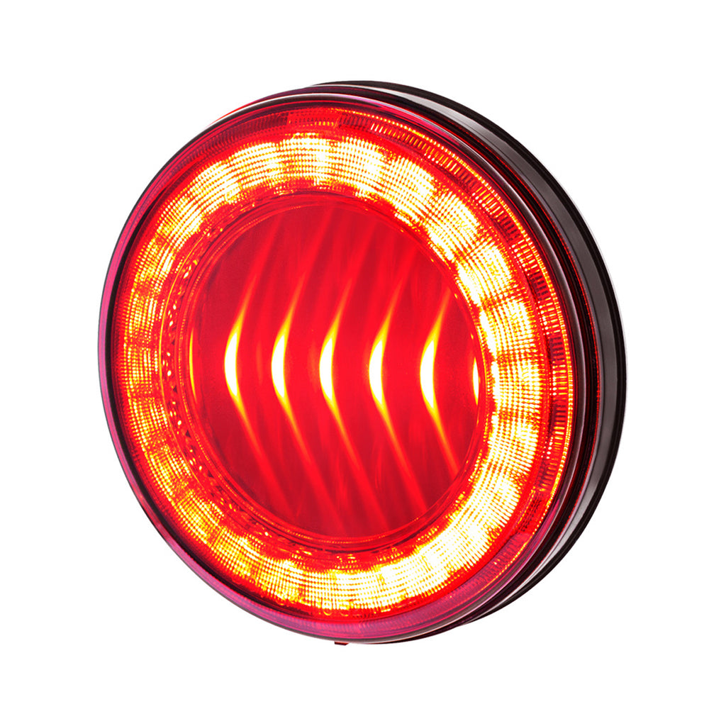 30 LED 4" Round Lumos Stop, Turn & Tail Light I-Series - Red, Amber or White LEDs (Red or Amber Lens)