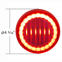 30 LED 4" Round Lumos Stop, Turn & Tail Light I-Series - Red, Amber or White LEDs (Red or Amber Lens)