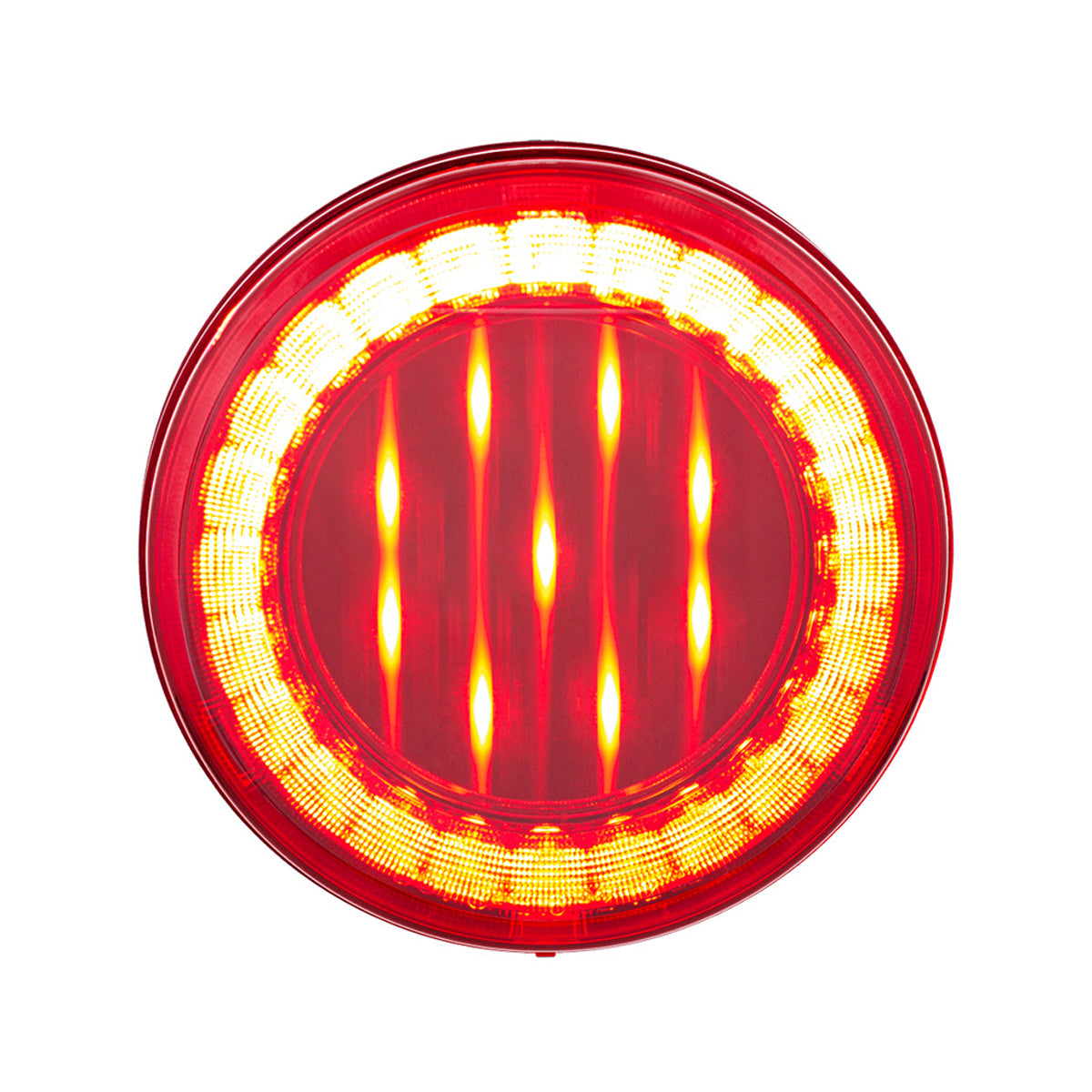 33 LED 4" Round Lumos Stop, Turn & Tail Light X-Series - Red LEDs (Red or Clear Lens) - Berube's Truck Accessories