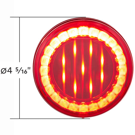 33 LED 4" Round Lumos Stop, Turn & Tail Light X-Series - Red LEDs (Red or Clear Lens) - Berube's Truck Accessories