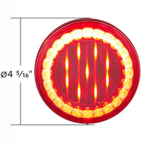 33 LED 4" Round Lumos Stop, Turn & Tail Light X-Series - Red LEDs (Red or Clear Lens)