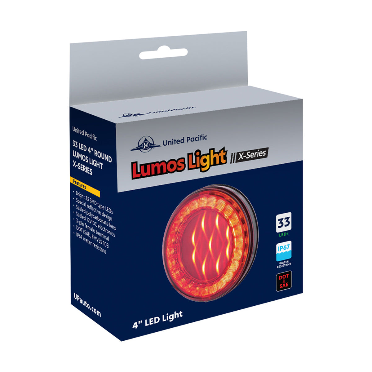 33 LED 4" Round Lumos Stop, Turn & Tail Light X-Series - Red LEDs (Red or Clear Lens) - Berube's Truck Accessories