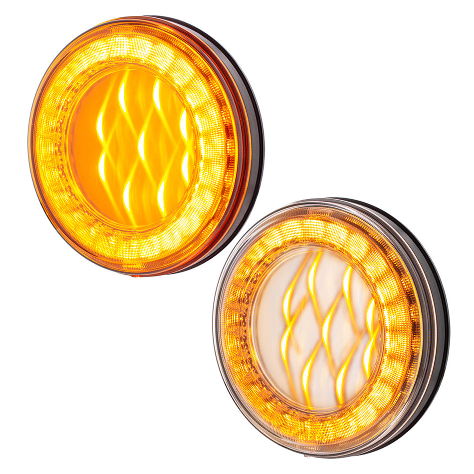 33 LED 4" Round Lumos Turn Signal Light X-Series - Amber LEDs (Amber or Clear Lens)