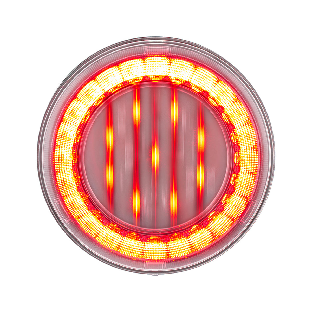 33 LED 4" Round Lumos Stop, Turn & Tail Light X-Series - Red LEDs (Red or Clear Lens) - Berube's Truck Accessories