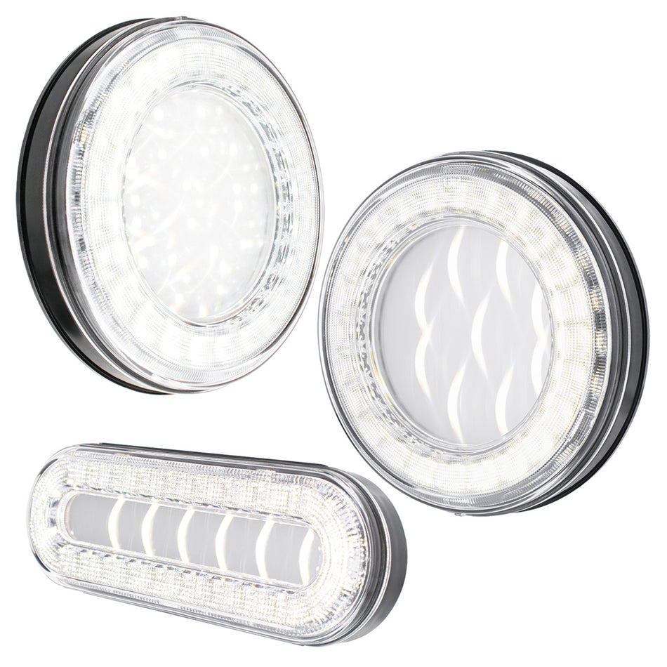 33 LED 4" Round or 6" Oval Lumos Back-Up Light - X-Series, S-Series or I-Series - White LEDs (Clear Lens)
