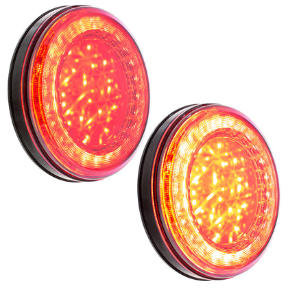 33 LED 4" Round Lumos Stop, Turn & Tail Light S-Series - Red LEDs (Red or Clear Lens)