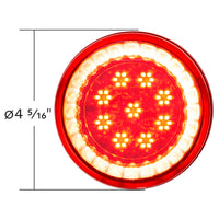 33 LED 4" Round Lumos Stop, Turn & Tail Light S-Series - Red LEDs (Red or Clear Lens)