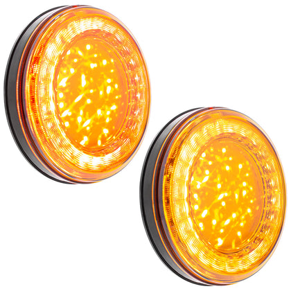 33 LED 4" Round Lumos Turn Signal Light S-Series - Amber LEDs (Amber or Clear Lens)