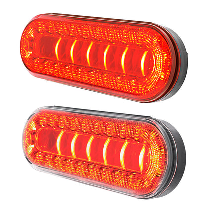 30 LED 6" Oval Lumos Stop, Turn & Tail Light I-Series - Red LEDs (Red or Clear Lens)