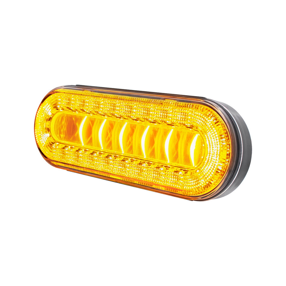 30 LED 6" Oval Lumos Turn Signal Light I-Series - Amber LEDs (Amber or Clear Lens)