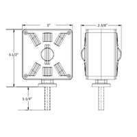 48 LED Competition Series Mini Double Face Light - Amber & Red LEDs w Amber & Red Lens