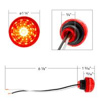 LED 1-1/4" Round Clearance/Marker Light - Amber LEDs/Amber Lens or Red LEDs/Red Lens