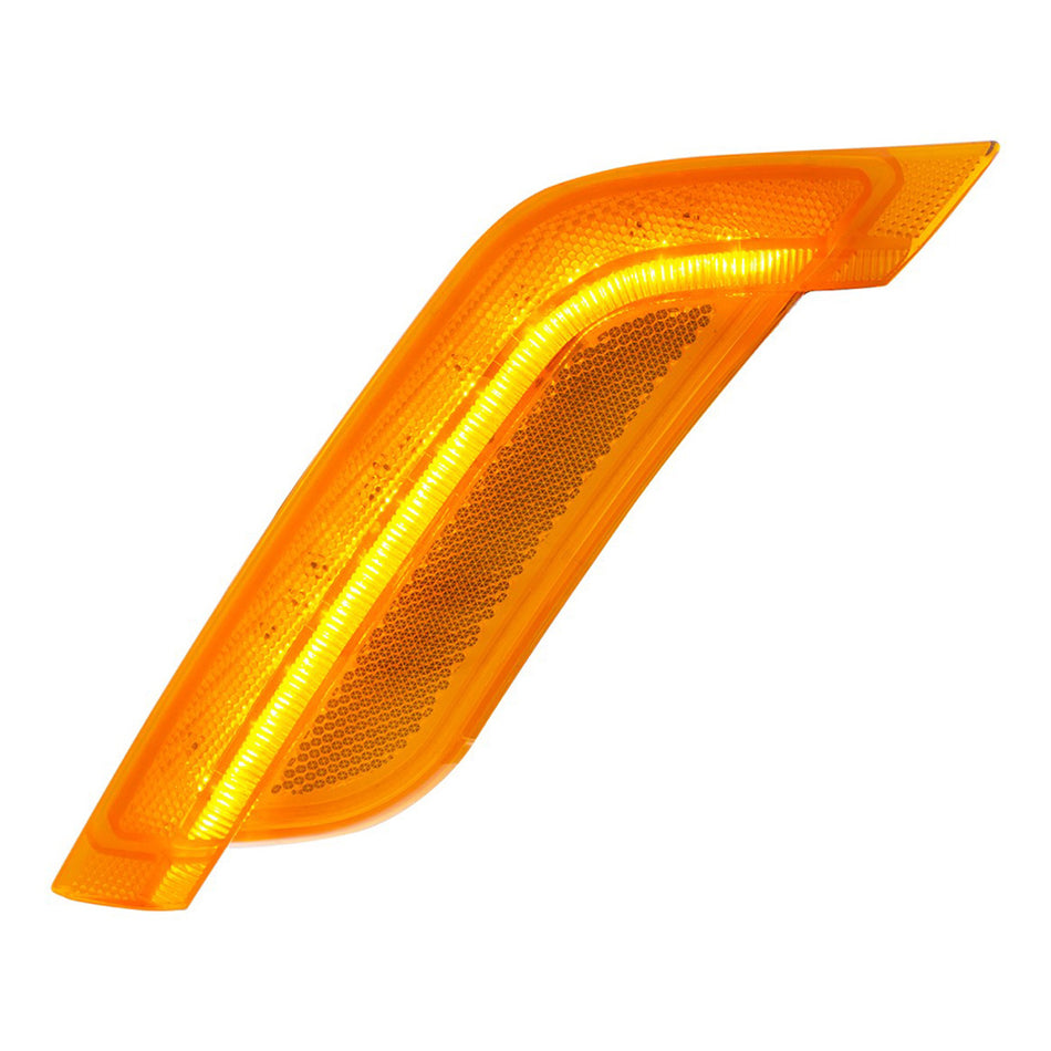 12 Amber LED Fender Turn Signal Light For Peterbilt 579 (2012-2021) & 587 (2012-2018) - Amber LEDs (Amber or Clear Lens) - Driver or Passenger Side