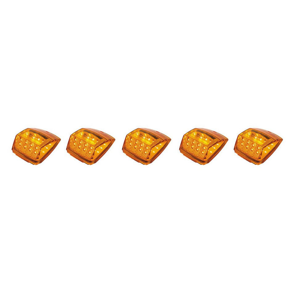 17 LED Reflector Square Cab Light (5-Pack) - Amber LEDs (Amber or Clear Lens)