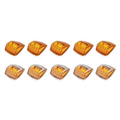 17 LED Reflector Square Cab Light (5-Pack) - Amber LEDs (Amber or Clear Lens)