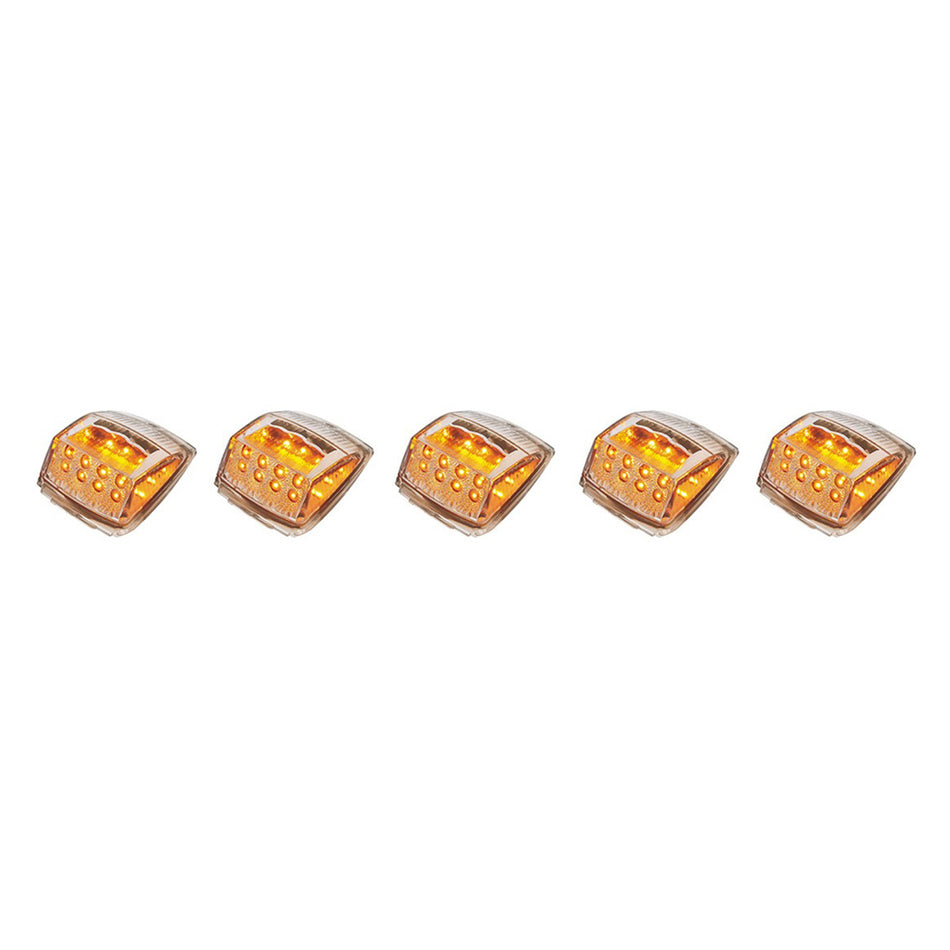 17 LED Reflector Square Cab Light (5-Pack) - Amber LEDs (Amber or Clear Lens)