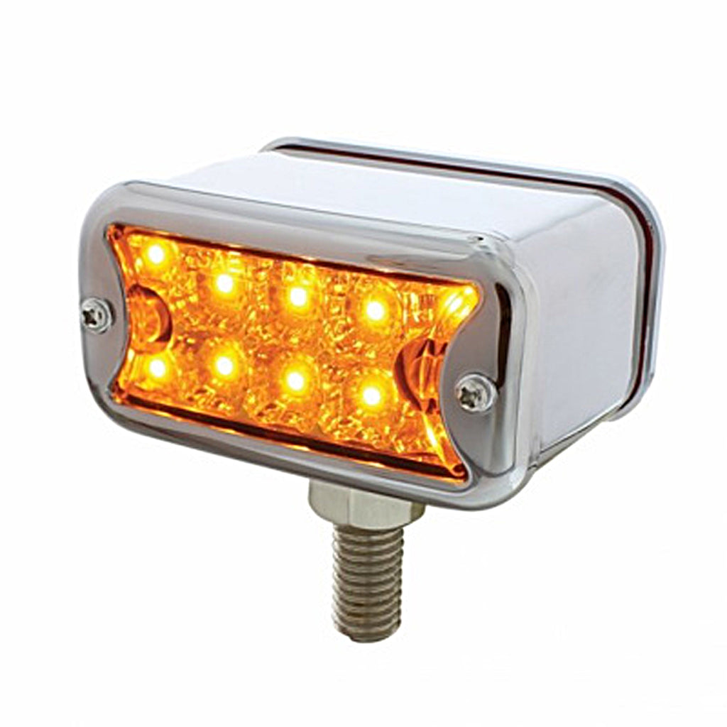 20 LED Dual Function Reflector Double Face Light With Bezel - T-Mount - Amber & Red LEDs (Amber & Red or Clear Lens)
