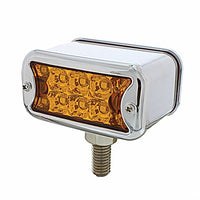 20 LED Dual Function Reflector Double Face Light With Bezel - T-Mount - Amber & Red LEDs (Amber & Red or Clear Lens)