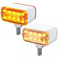 20 LED Dual Function Reflector Double Face Light - T-Mount - Amber & Red LEDS (Amber & Red or Clear Lens)