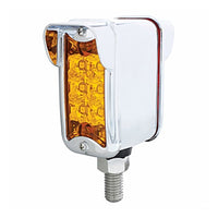 10 LED Dual Function Reflector Double Face Light w/ Visor - Vertical Straight Mount - Amber & Red LEDs (Amber & Red or Clear Lens)
