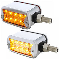 20 LED Dual Function Reflector Double Face Light w/ Bezel - Horizontal Mount - Amber & Red LEDs (Amber & Red or Clear Lens)