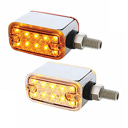 20 LED Dual Function Reflector Double Face Light - Horizontal Mount - Amber & Red LED (Amber & Red or Clear Lens)