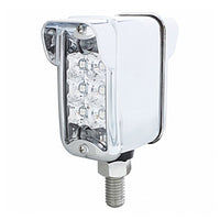 10 LED Dual Function Reflector Double Face Light w/ Visor - Vertical Straight Mount - Amber & Red LEDs (Amber & Red or Clear Lens)