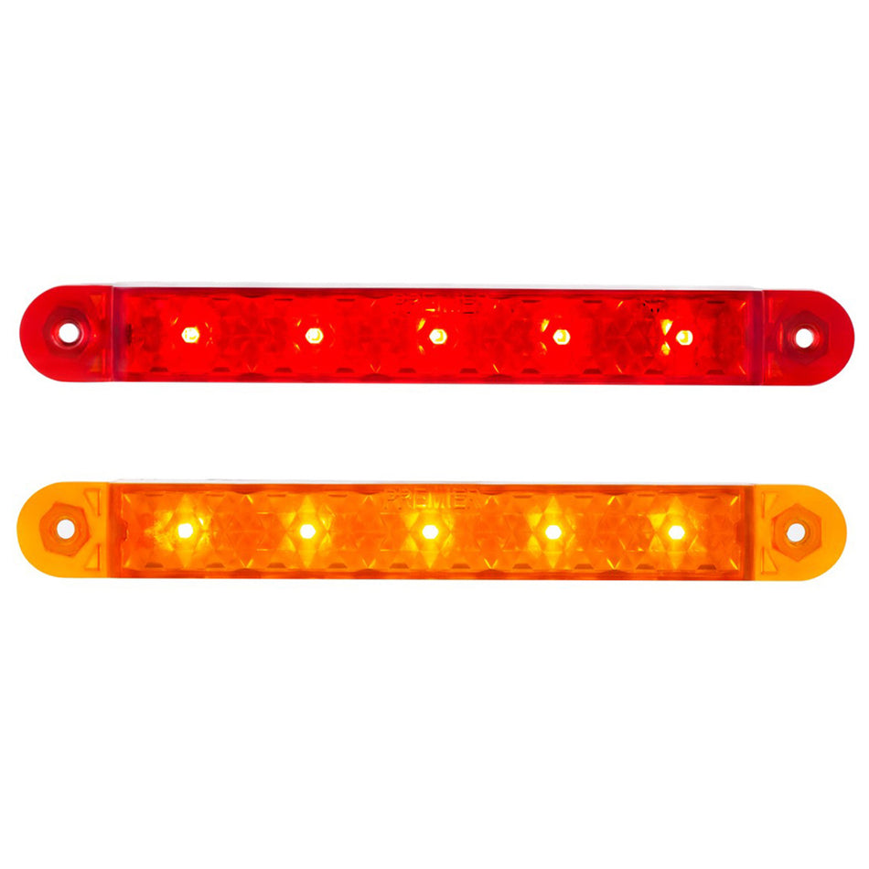 United Pacific - 5" 5 LEDs SMD Light Strip w/ 3-Wire Connection (Amber or Red)