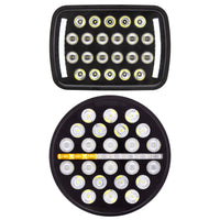 ULTRALIT - 24 High Power LED Rectangular or Circular Light w/ Dual Color LED Position Light Bar