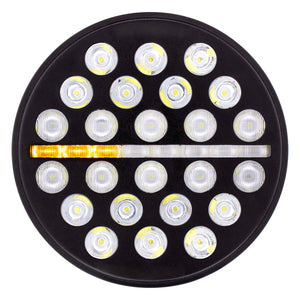 ULTRALIT - 24 High Power LED Rectangular or Circular Light w/ Dual Color LED Position Light Bar