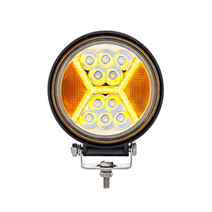 4.5" 24 High Power LED Work Light With "X" Amber Light Guide4.5" 24 High Power LED Work Light With "X" Light Guide (Amber, Blue, Red or White)