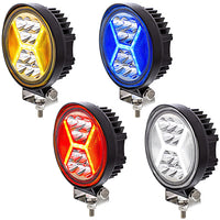 4.5" 24 High Power LED Work Light With "X" Amber Light Guide4.5" 24 High Power LED Work Light With "X" Light Guide (Amber, Blue, Red or White)