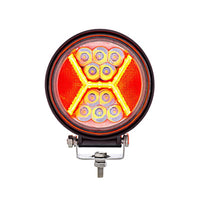 4.5" 24 High Power LED Work Light With "X" Amber Light Guide4.5" 24 High Power LED Work Light With "X" Light Guide (Amber, Blue, Red or White)
