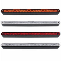 19 LED 12" Reflector Light Bar With Black Housing - Amber or Red LEDs (Amber, Red or Clear Lens)