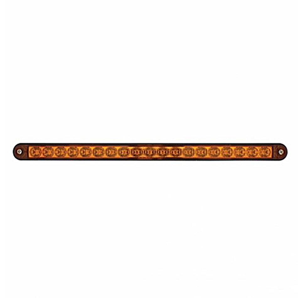 19 LED 12" Reflector Light Bar With Black Housing - Amber or Red LEDs (Amber, Red or Clear Lens)