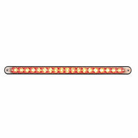 19 LED 12" Reflector Light Bar With Black Housing - Amber or Red LEDs (Amber, Red or Clear Lens)