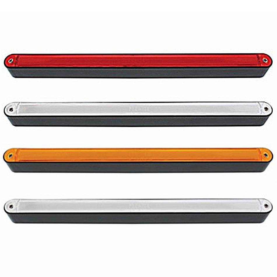 24 LED 12" GloLight Bar With Black Housing - Amber or Red LEDs (Amber, Red or Clear Lens)
