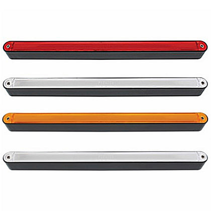 24 LED 12" GloLight Bar With Black Housing - Amber or Red LEDs (Amber, Red or Clear Lens)