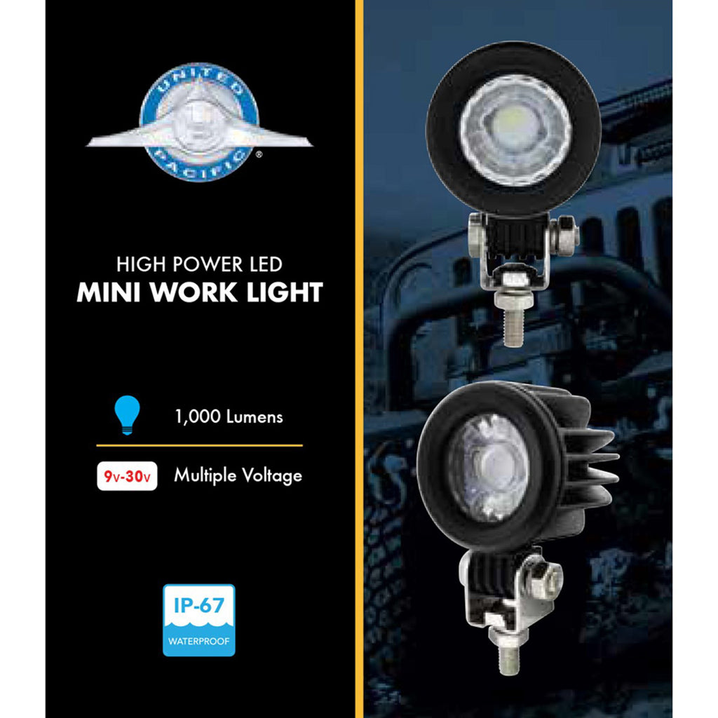 United Pacific - High Power Single LED Mini Work Light – Berube's Truck ...