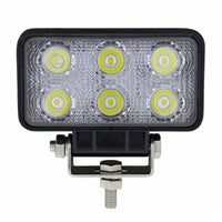 6 High Power LED Rectangular Driving/Work Light - White LEDs (Clear Lens)
