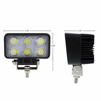 6 High Power LED Rectangular Driving/Work Light - White LEDs (Clear Lens)