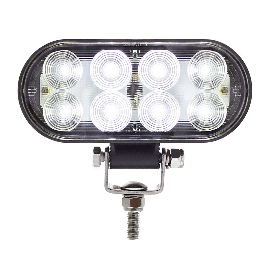 United Pacific - 8 LED Oval Wide Angle Driving/Work Light - White LEDs (Clear Lens)
