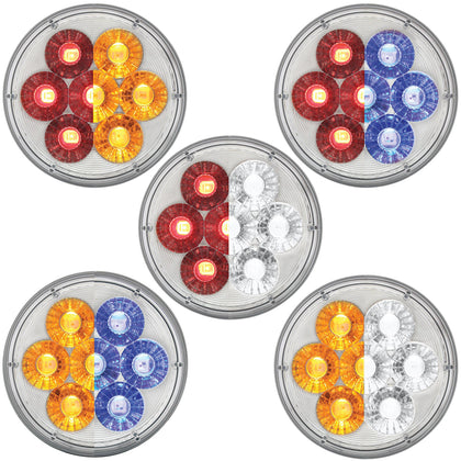 14 LED 4" Round Double Fury Stop, Turn & Tail Light - Various Colors