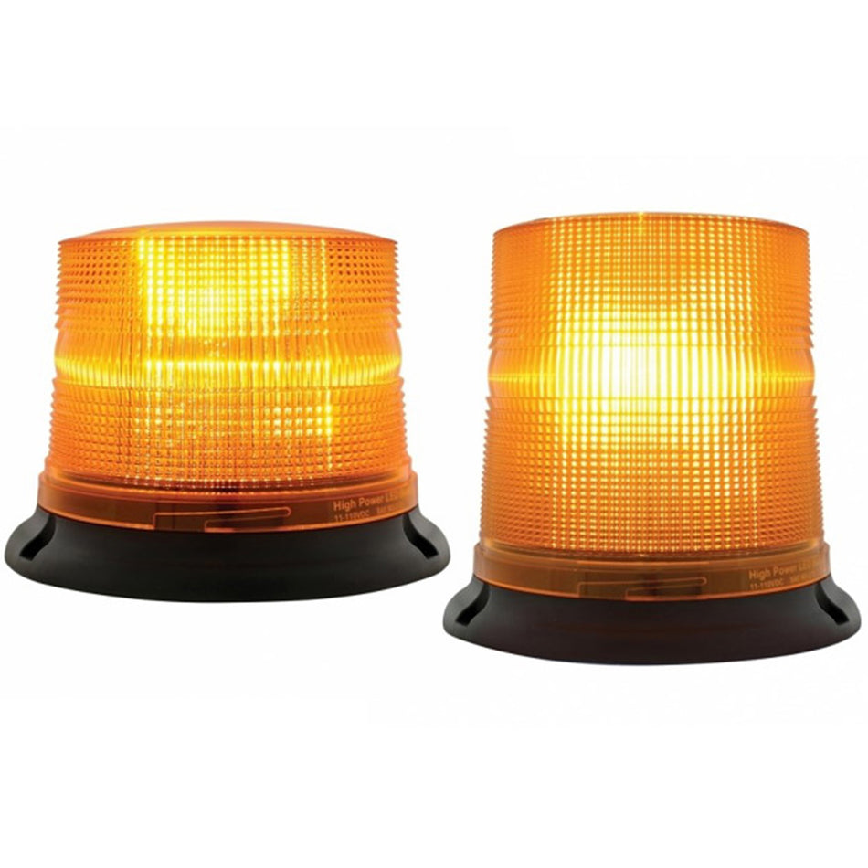 3 High Power LED 5" or 6" Round Beacon Light (Magnet or Permanent Mount)