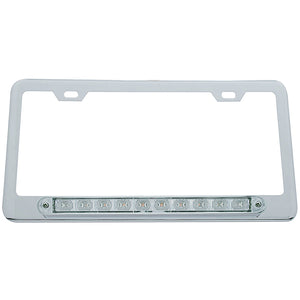 United Pacific - Chrome License Plate Frame w/ 10 LED 9" Light Bar