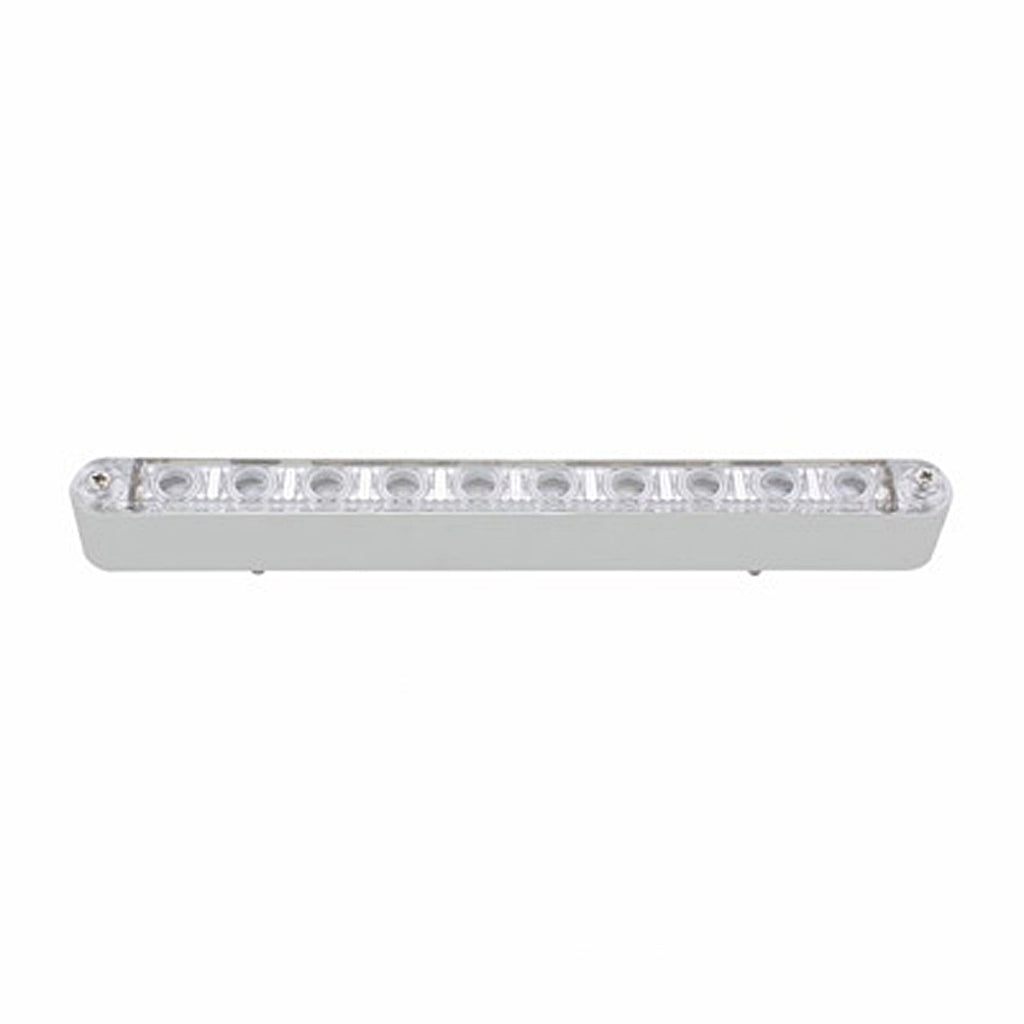 United Pacific - 10 LED 9" Auxiliary Light Bar With Bezel - White LEDs (Clear Lens)